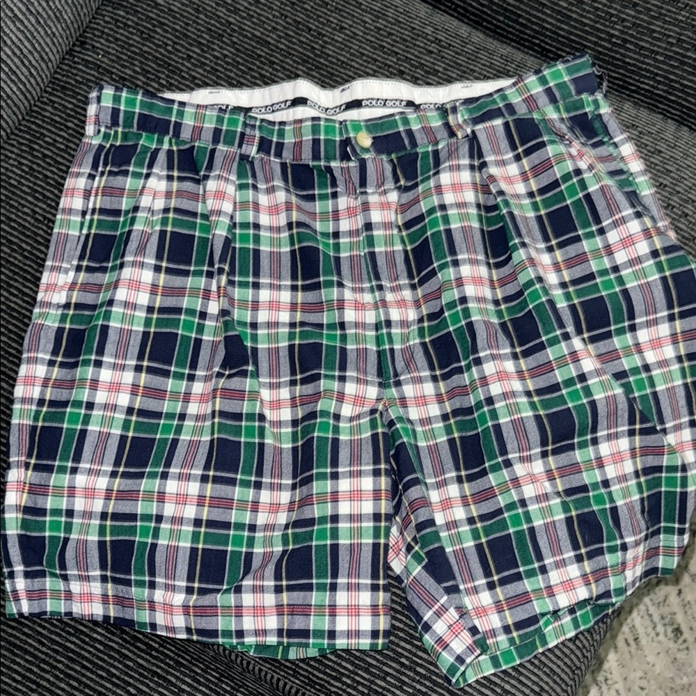 Polo Golf by Ralph Lauren Men's Green Plaid Shorts